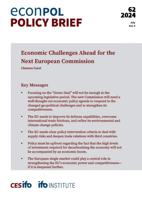 Cover of EconPol Policy Brief 62 - Economic Challenges Ahead for the Next European Commission