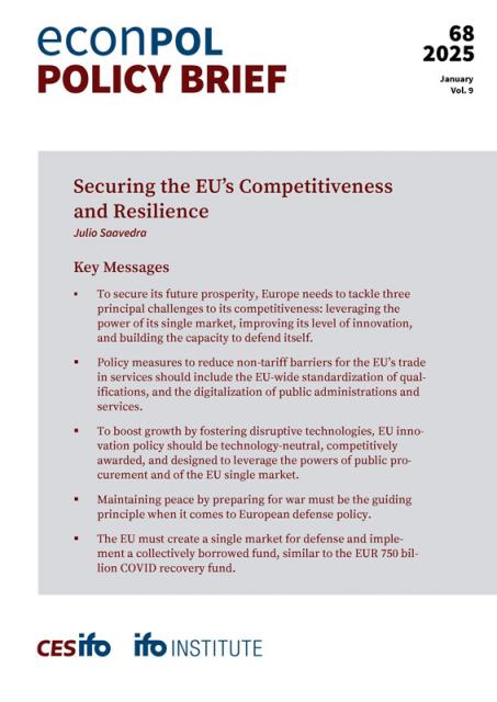 Cover of EconPol Policy Brief 68 - Securing the EU’s Competitiveness and Resilience