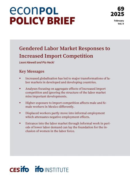 Cover of EconPol Policy Brief 69 - Gendered Labor Market Responses to Increased Import Competition